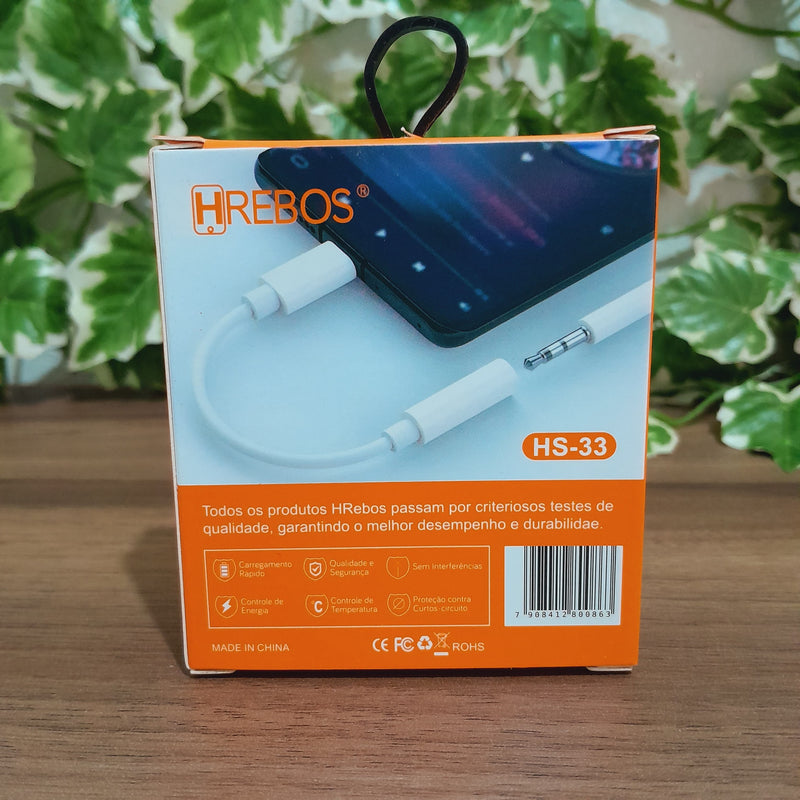 Cabo Adaptador Áudio Para Tipo C Hrebos Hs-33