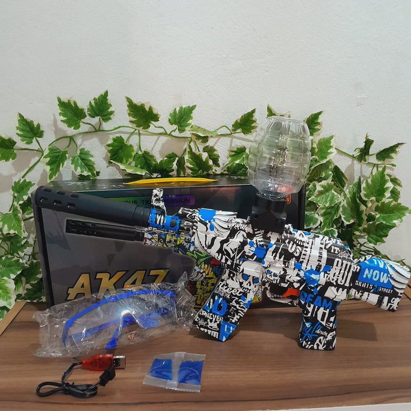 Arma De Bolinhas De Gel Brinquedo Rifle Elétrica Automatico Orbeez Modelo Ak 47 USB Lançador