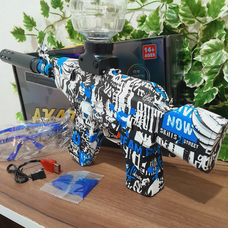 Arma De Bolinhas De Gel Brinquedo Rifle Elétrica Automatico Orbeez Modelo Ak 47 USB Lançador