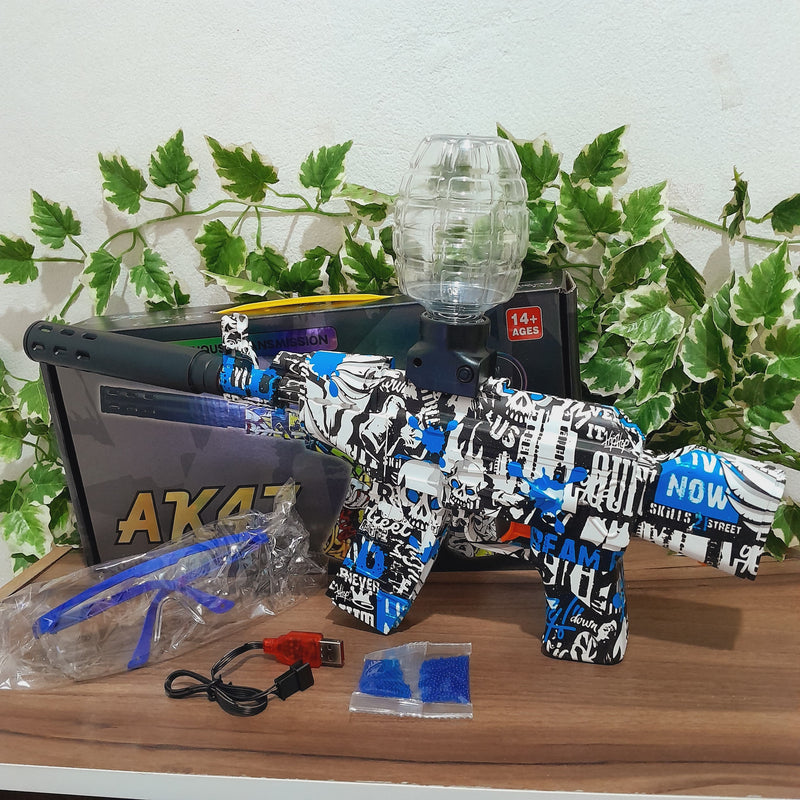 Arma De Bolinhas De Gel Brinquedo Rifle Elétrica Automatico Orbeez Modelo Ak 47 USB Lançador