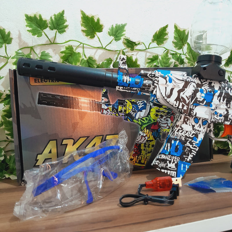 Arma De Bolinhas De Gel Brinquedo Rifle Elétrica Automatico Orbeez Modelo Ak 47 USB Lançador